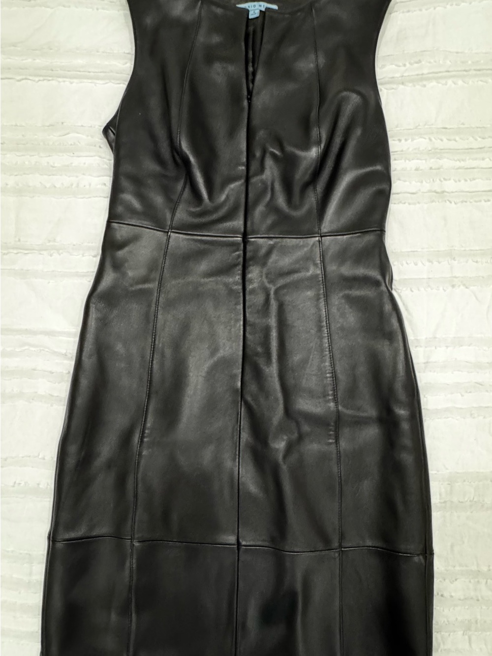 ANTONIO MELANI Black Leather Sheath Dress